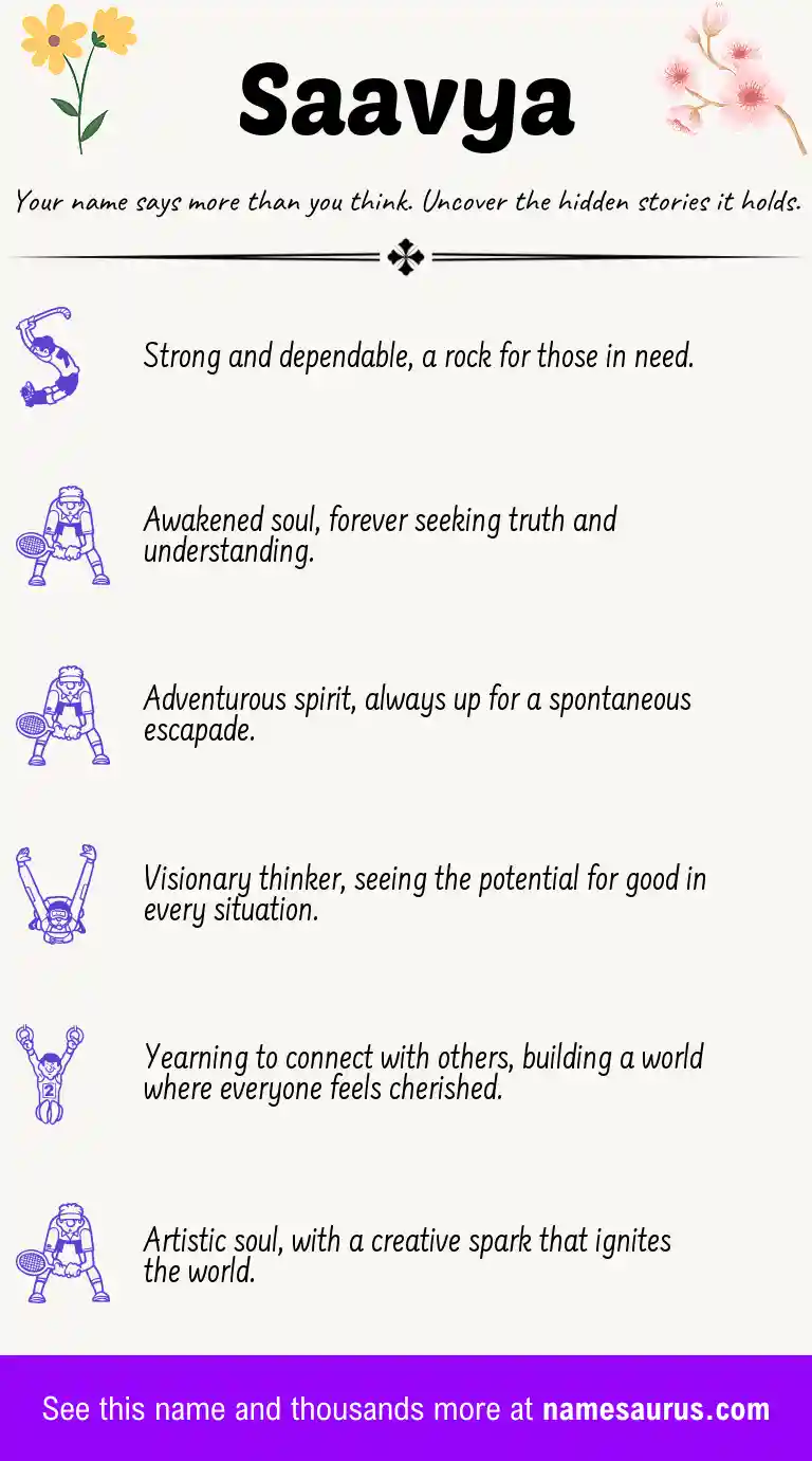 Acrostic poem about Saavya.