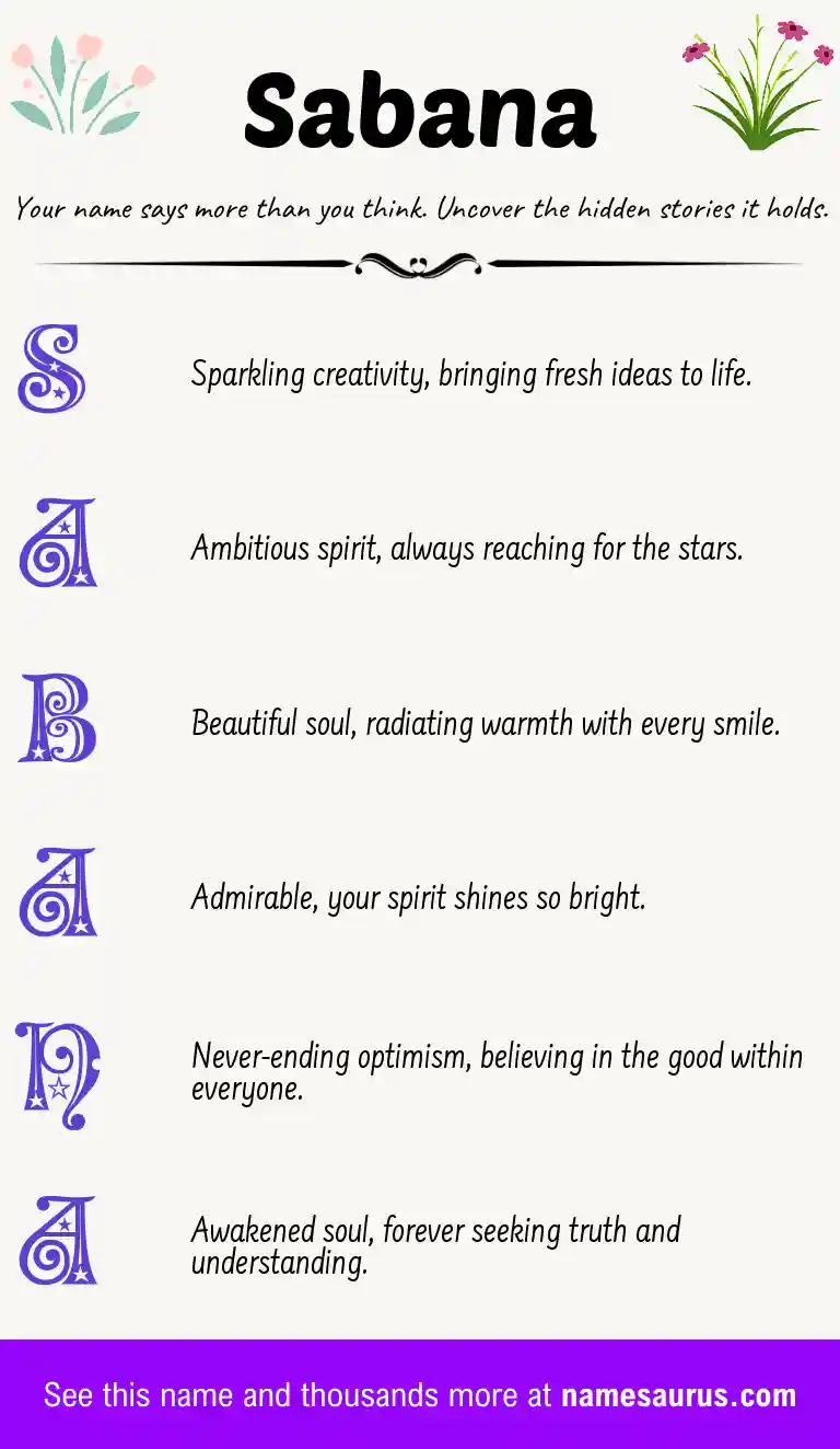 Acrostic poem about Sabana.