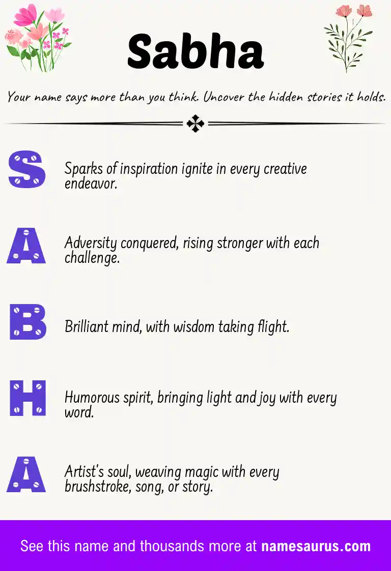 Acrostic poem about Sabha.