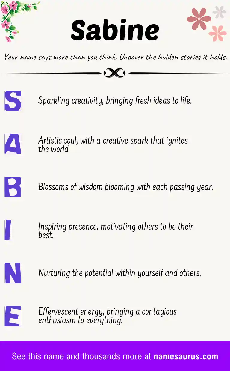Acrostic poem about Sabine.
