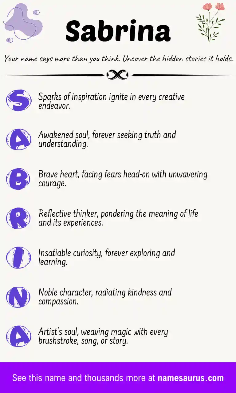 Acrostic poem about Sabrina.