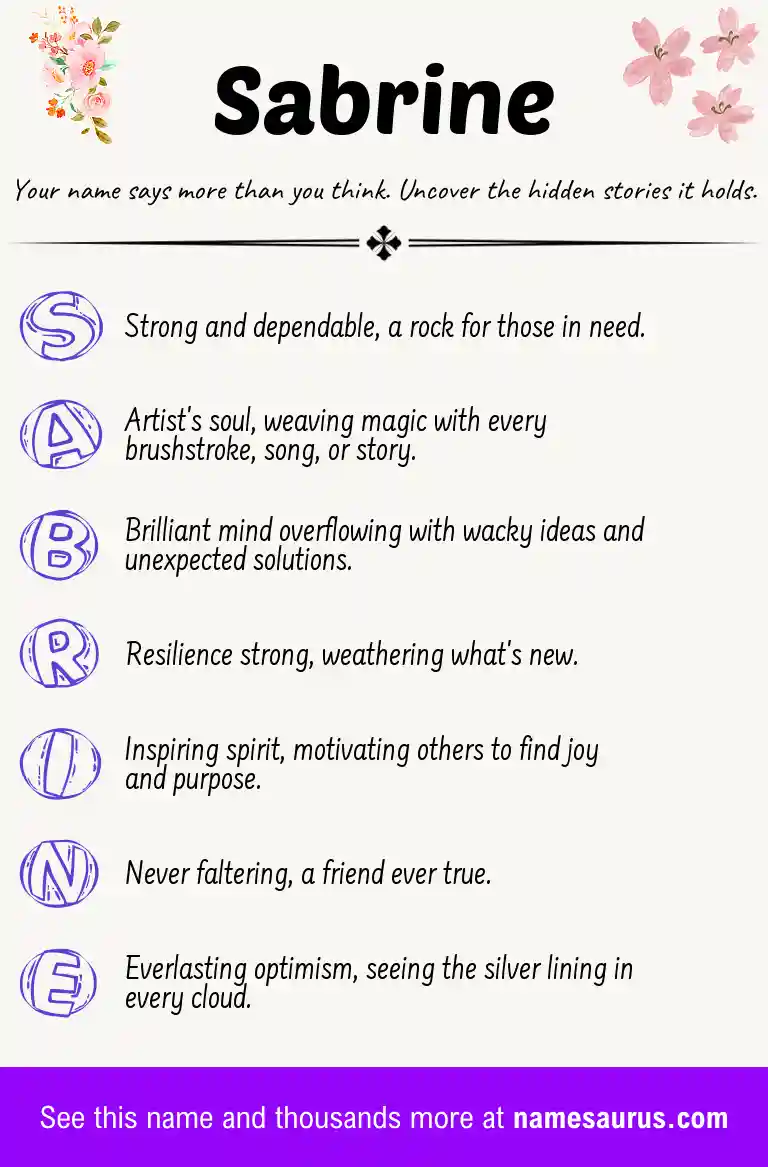 Acrostic poem about Sabrine.