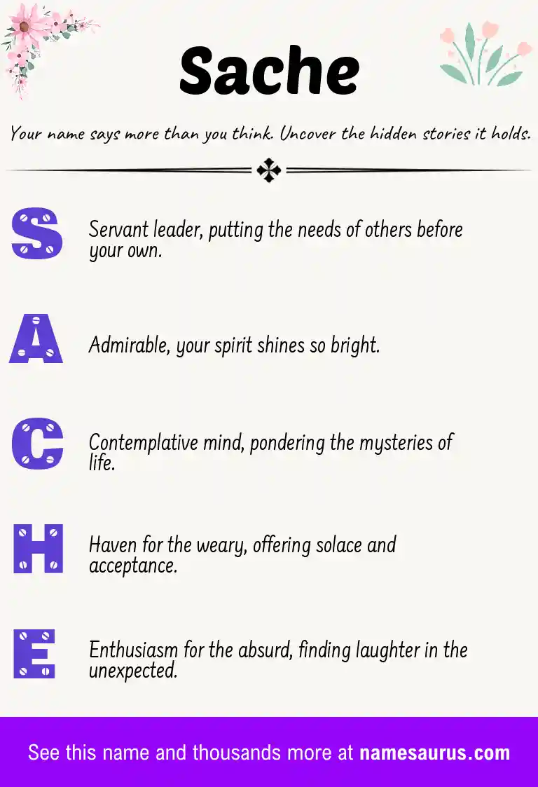 Acrostic poem about Sache.