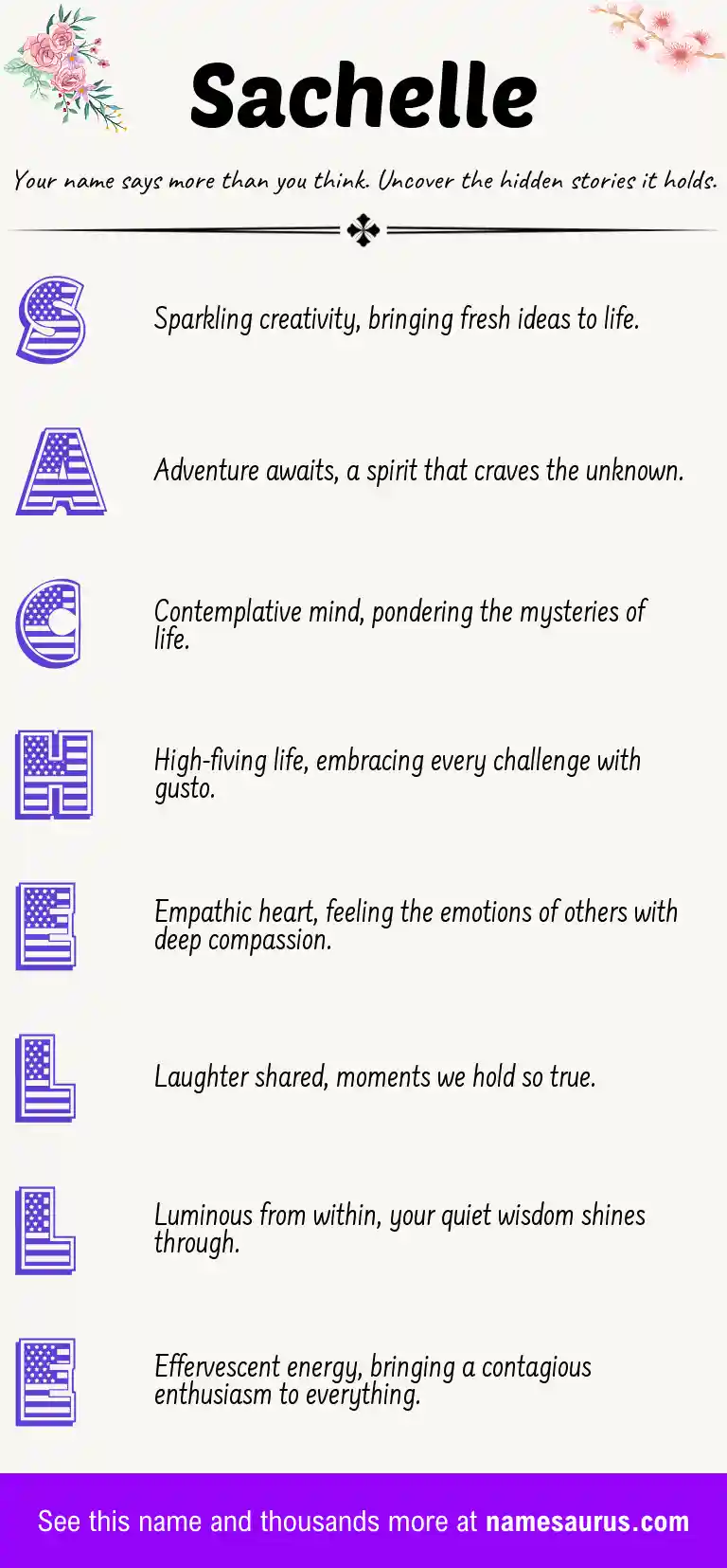 Acrostic poem about Sachelle.