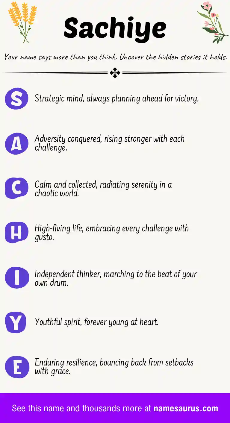 Acrostic poem about Sachiye.
