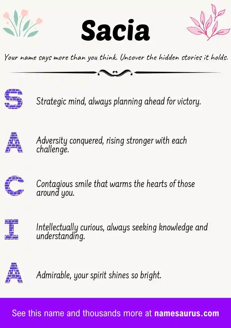 Acrostic poem about Sacia.