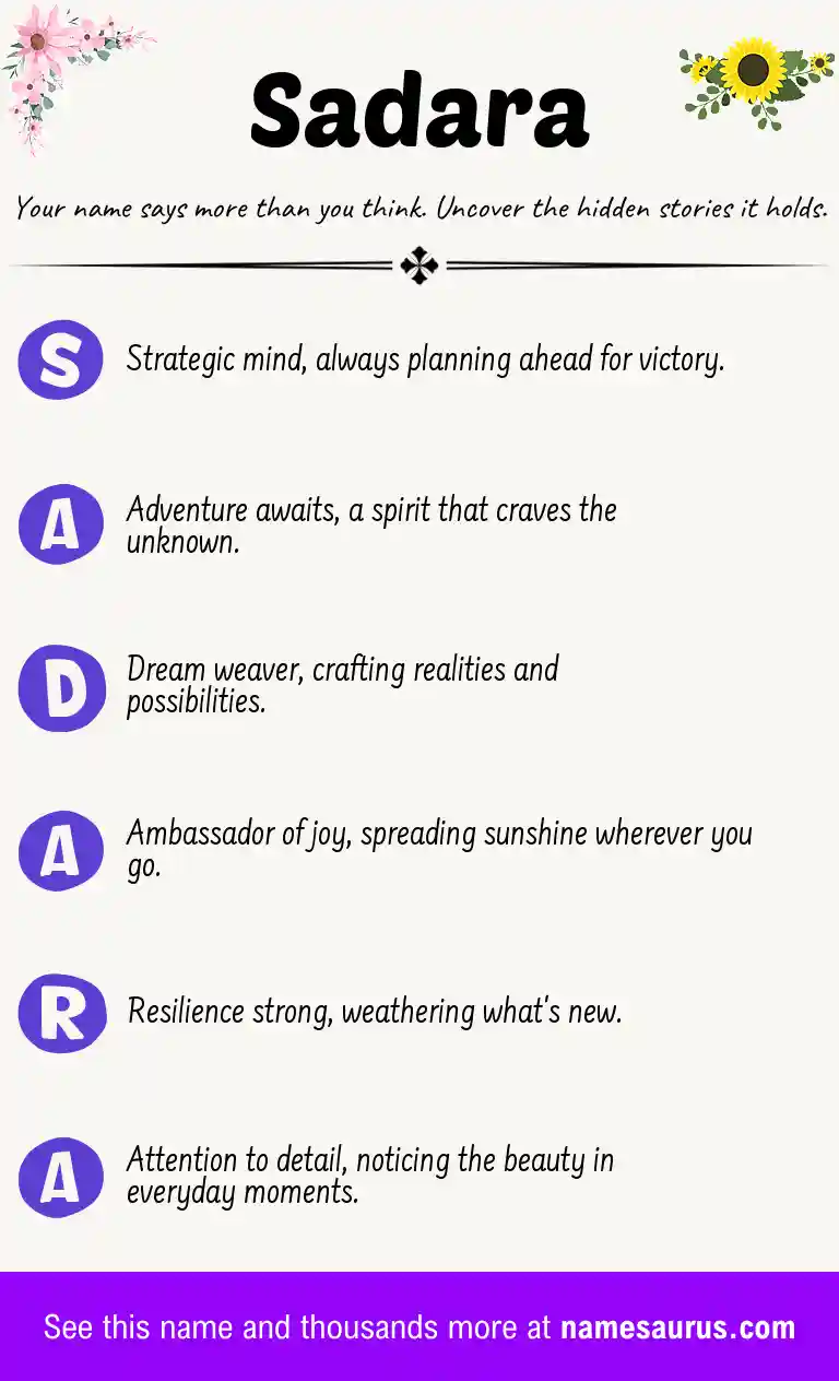 Acrostic poem about Sadara.