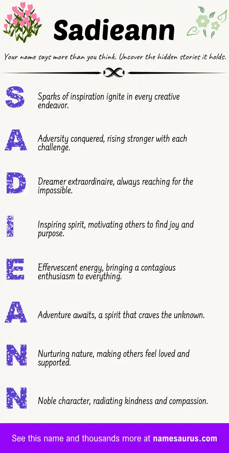 Acrostic poem about Sadieann.