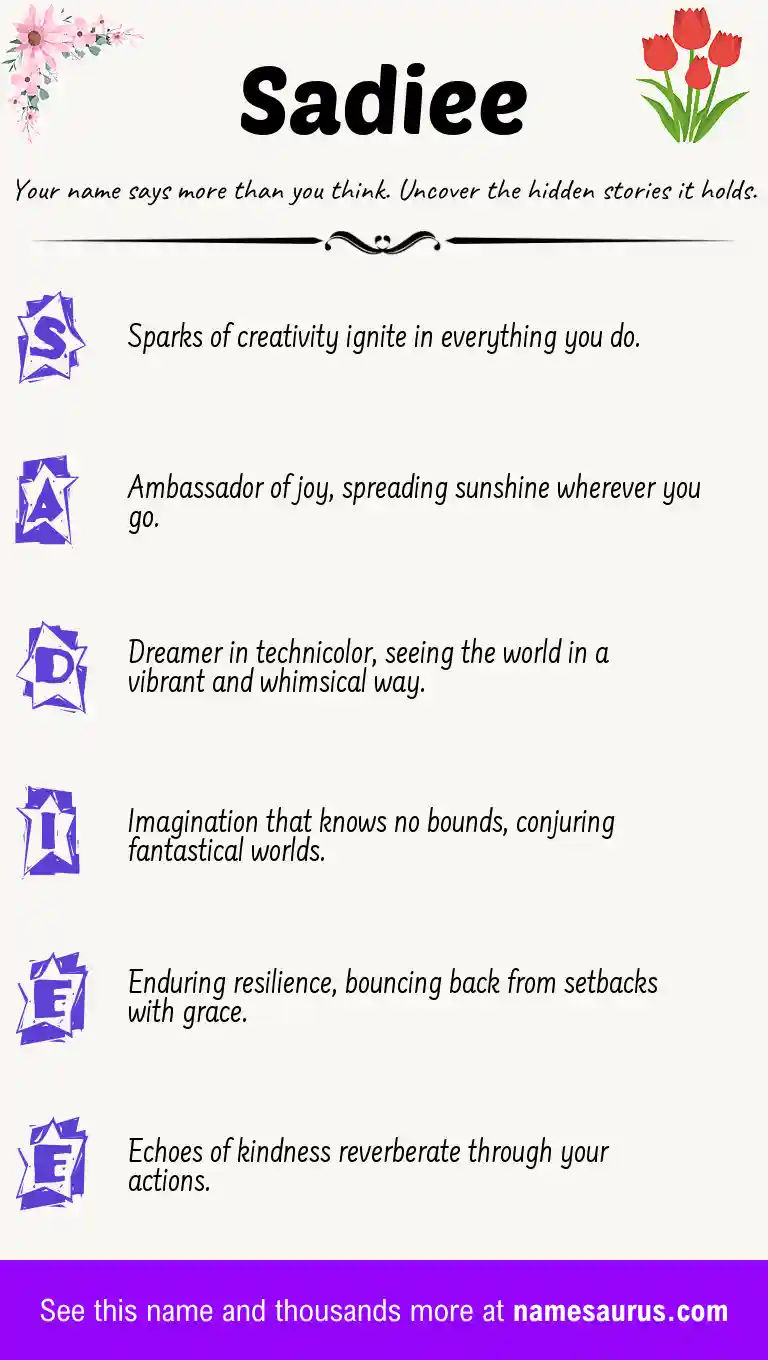 Acrostic poem about Sadiee.