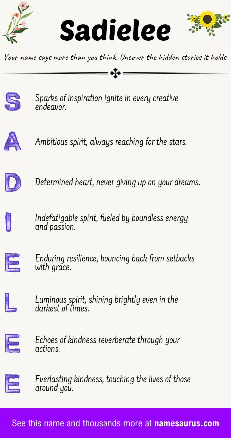 Acrostic poem about Sadielee.