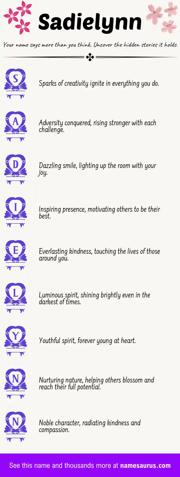 Acrostic poem about Sadielynn.