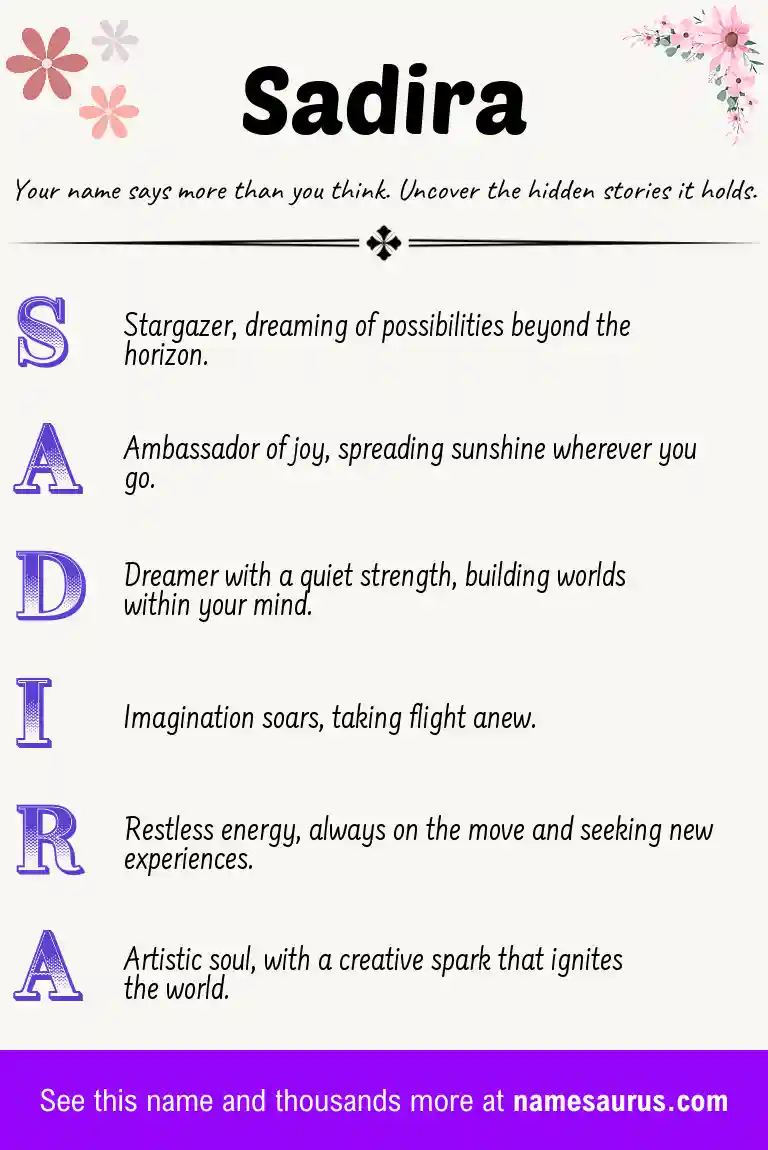 Acrostic poem about Sadira.
