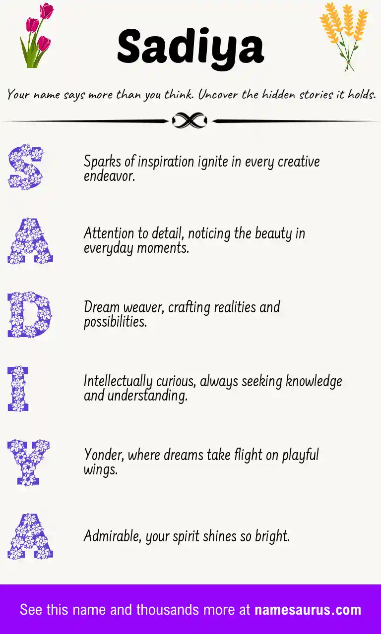 Acrostic poem about Sadiya.