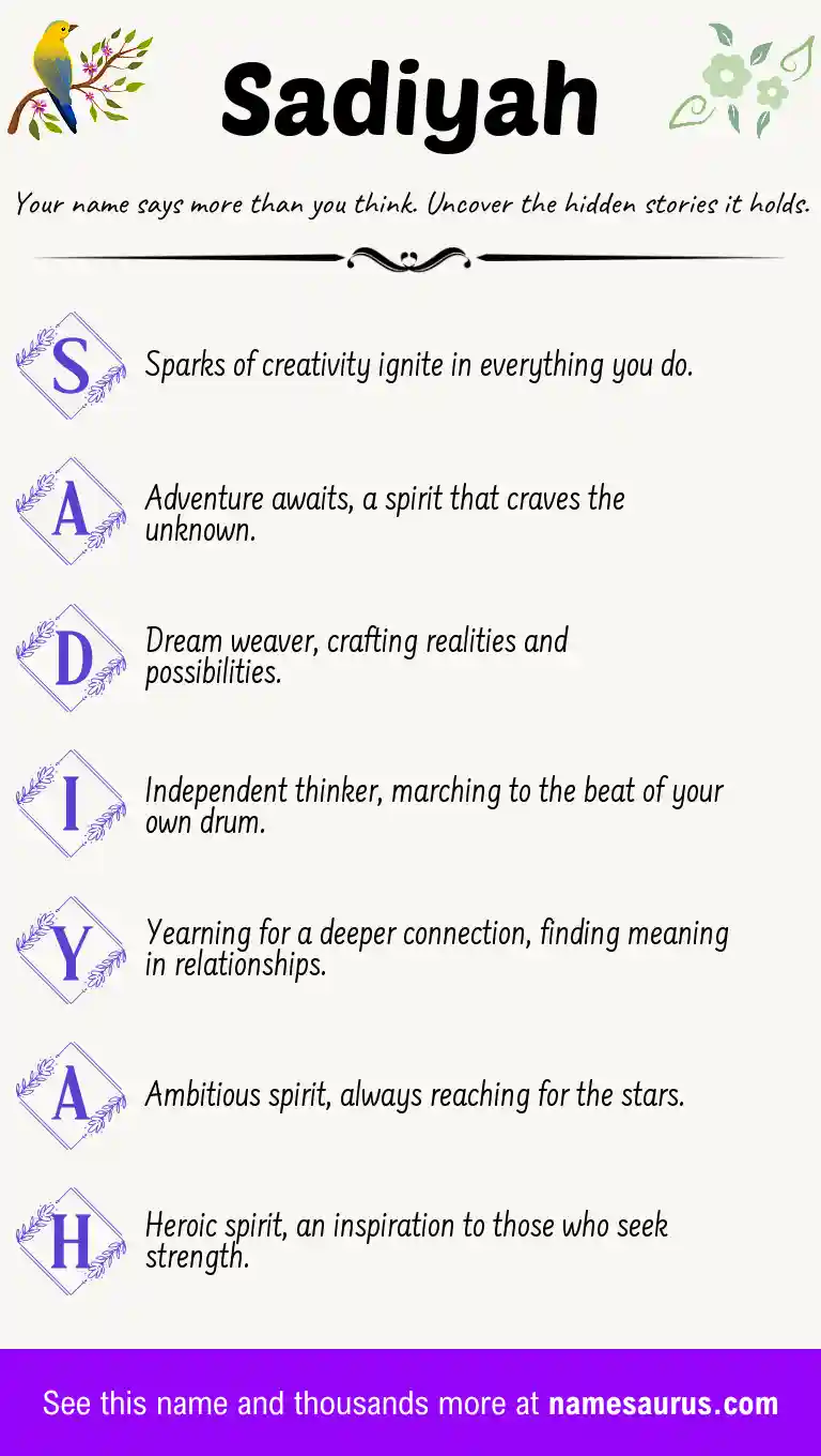 Acrostic poem about Sadiyah.