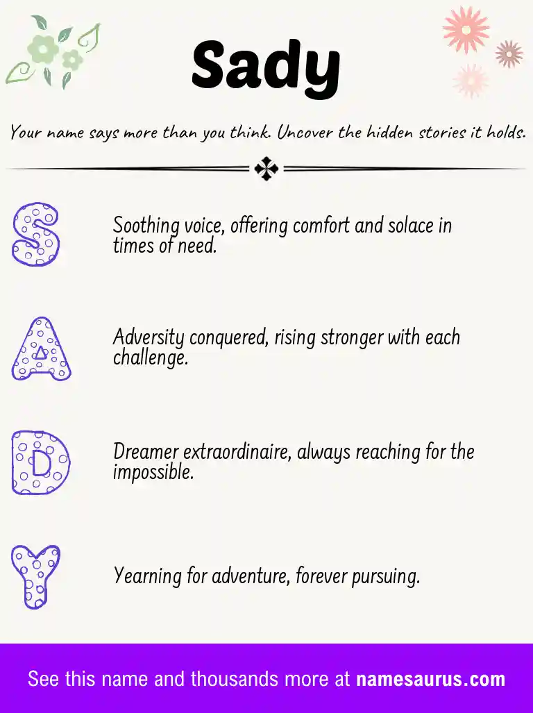 Acrostic poem about Sady.
