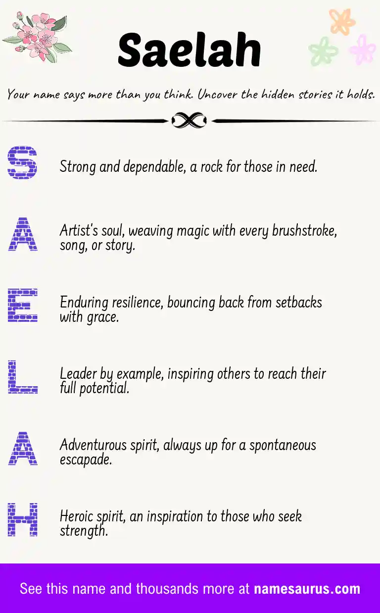Acrostic poem about Saelah.
