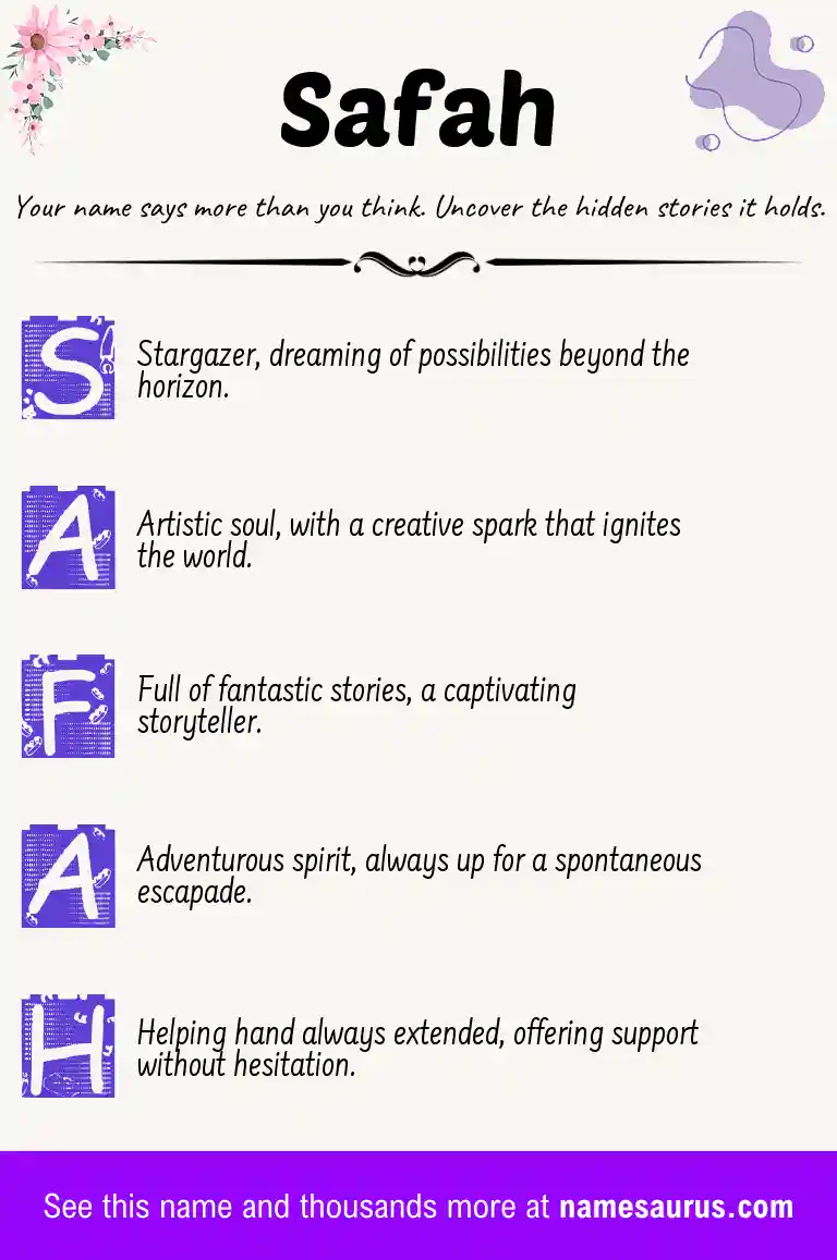 Acrostic poem about Safah.