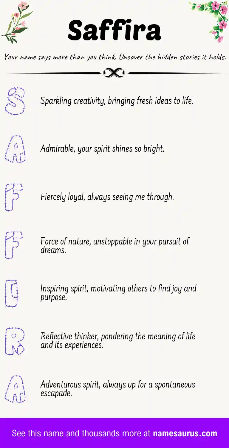 Acrostic poem about Saffira.
