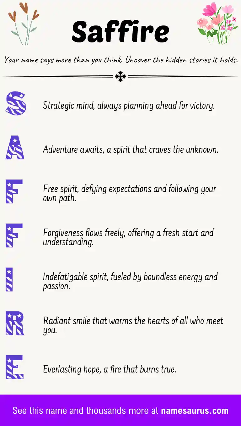 Acrostic poem about Saffire.