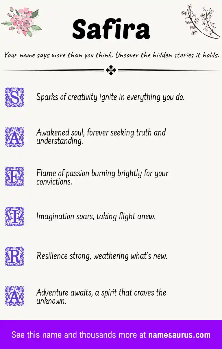 Acrostic poem about Safira.