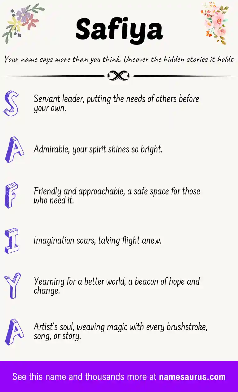 Acrostic poem about Safiya.