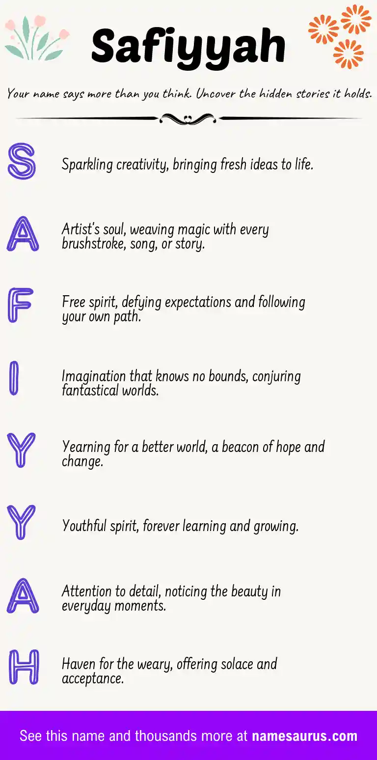 Acrostic poem about Safiyyah.