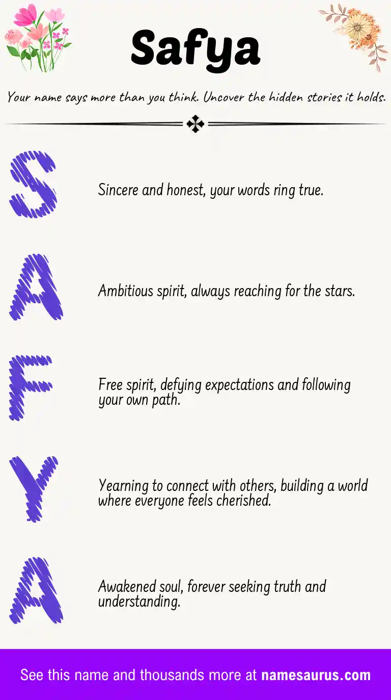 Acrostic poem about Safya.
