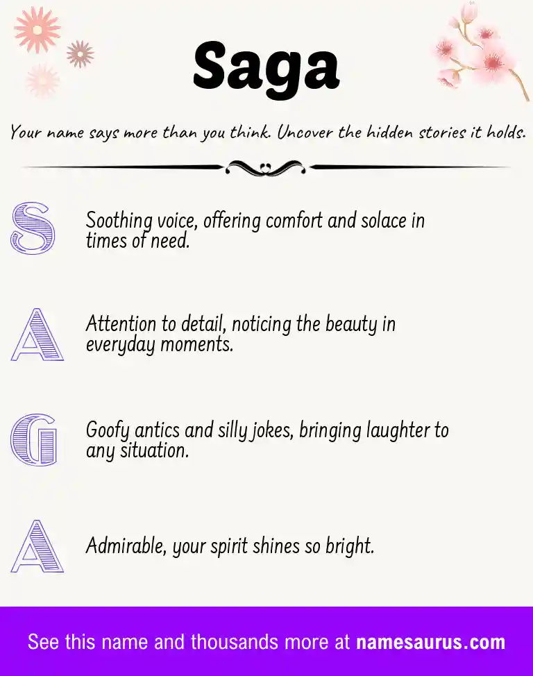 Acrostic poem about Saga.