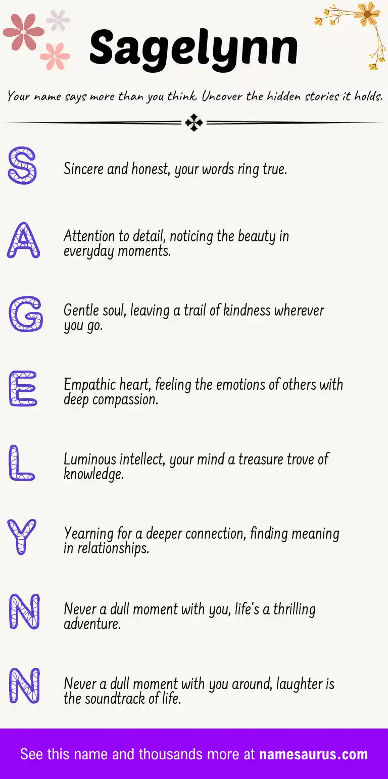 Acrostic poem about Sagelynn.