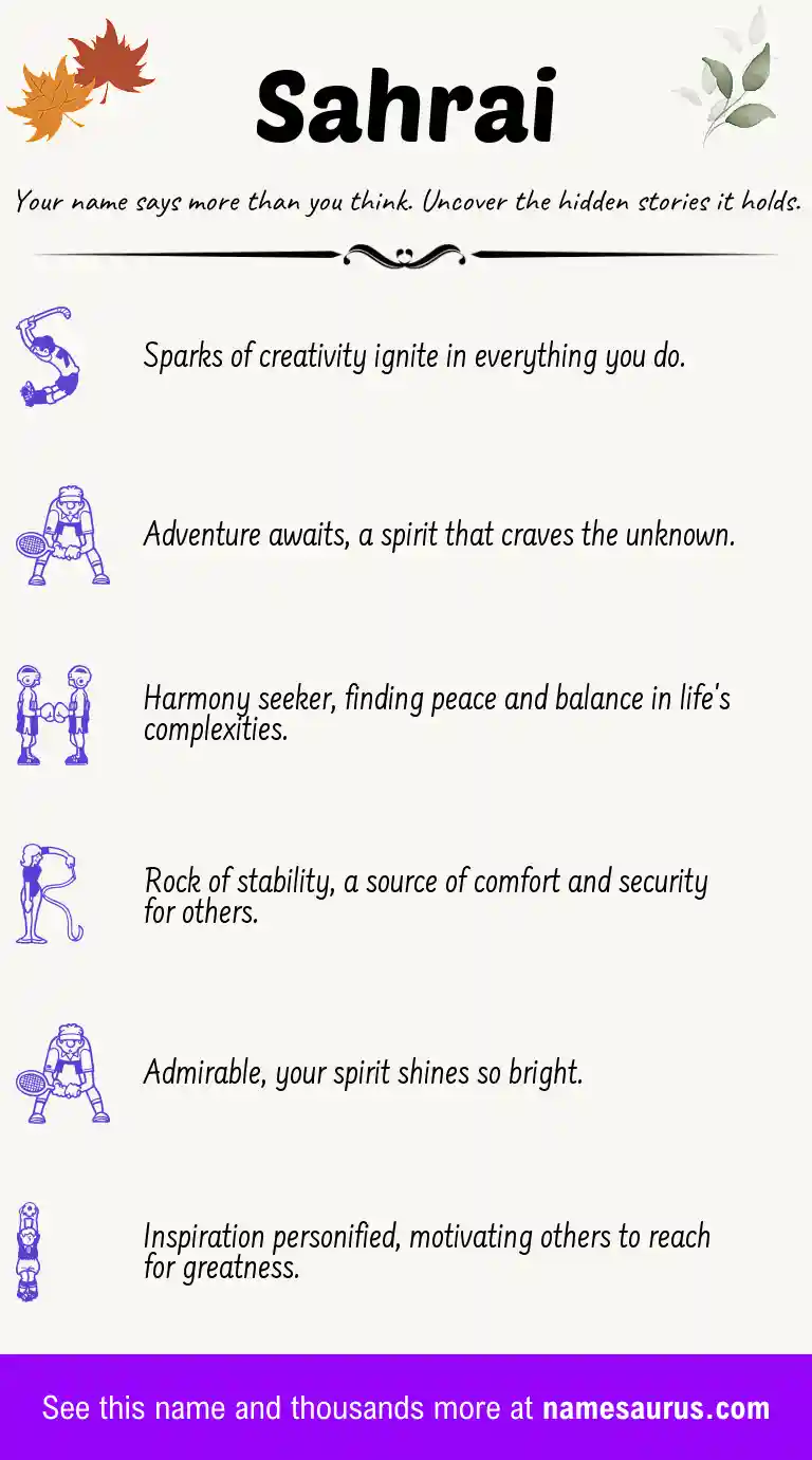 Acrostic poem about Sahrai.