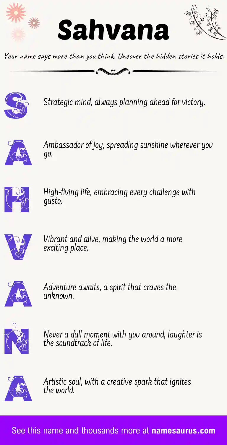 Acrostic poem about Sahvana.