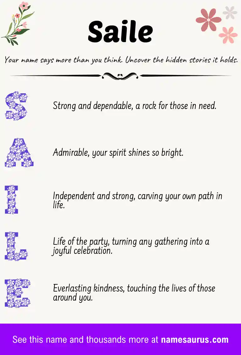 Acrostic poem about Saile.