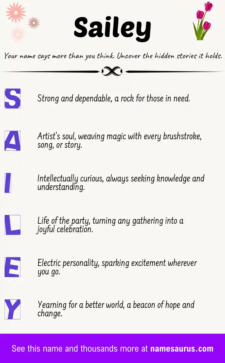 Acrostic poem about Sailey.
