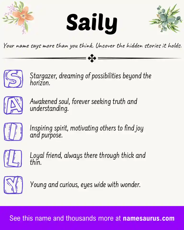 Acrostic poem about Saily.