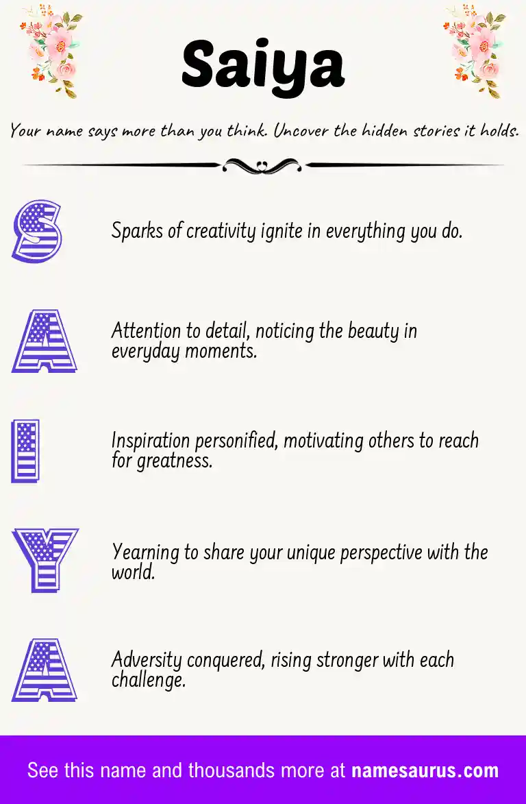 Acrostic poem about Saiya.