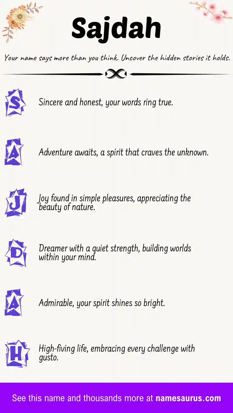 Acrostic poem about Sajdah.