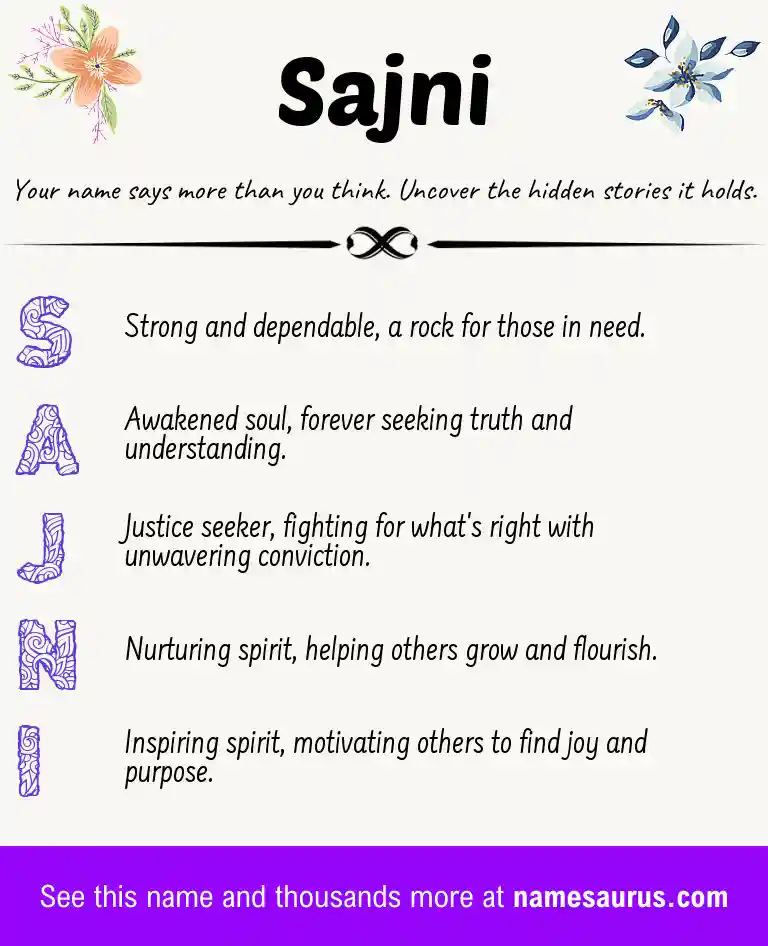 Acrostic poem about Sajni.