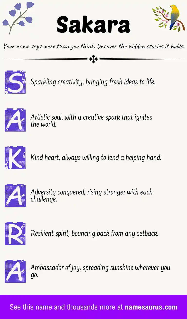 Acrostic poem about Sakara.