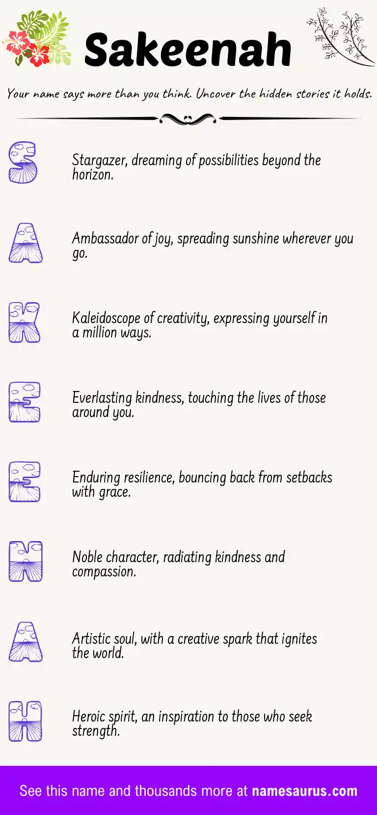 Acrostic poem about Sakeenah.
