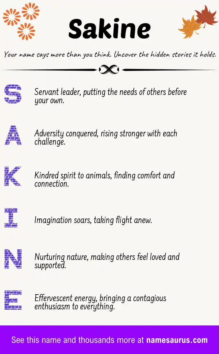Acrostic poem about Sakine.
