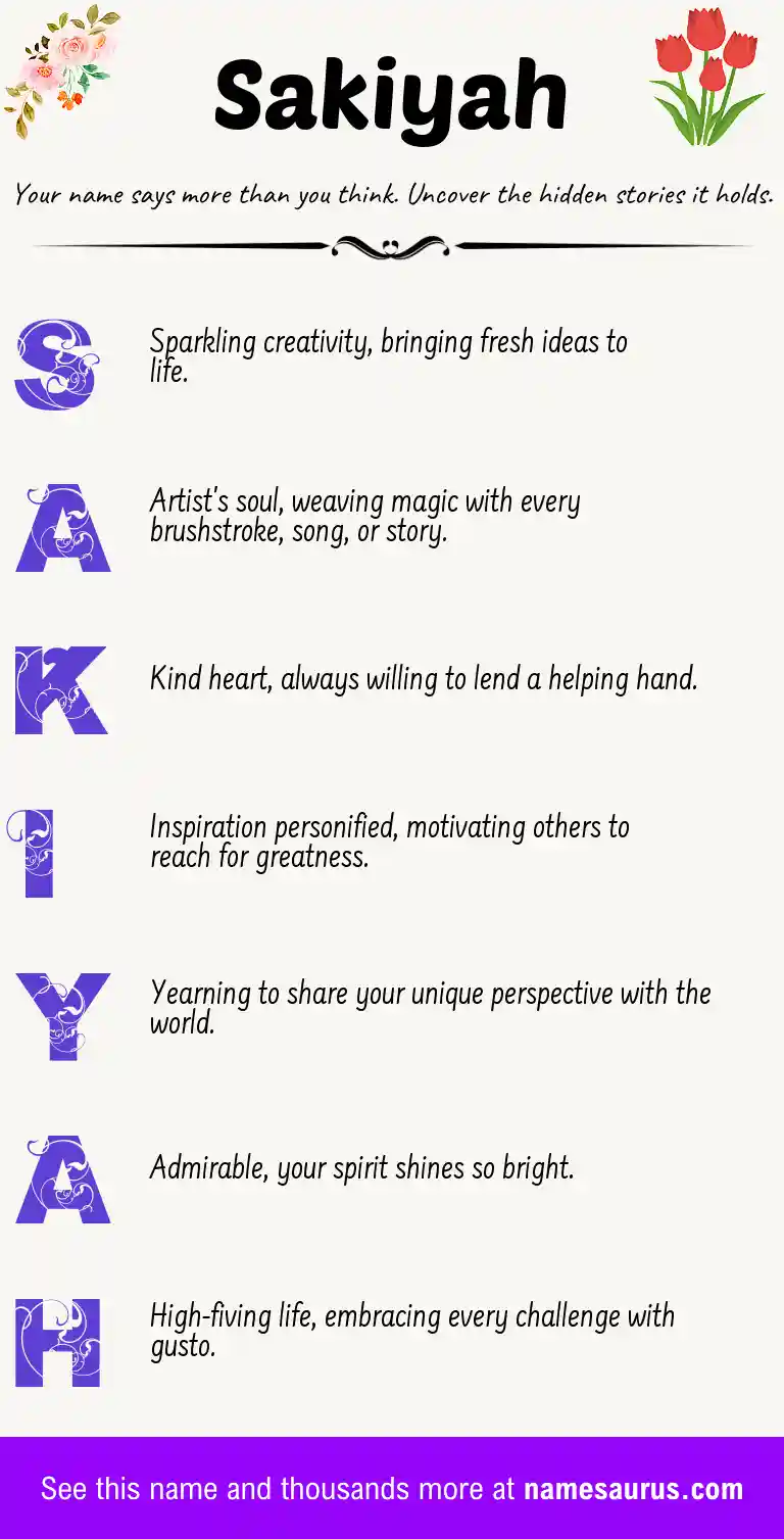 Acrostic poem about Sakiyah.