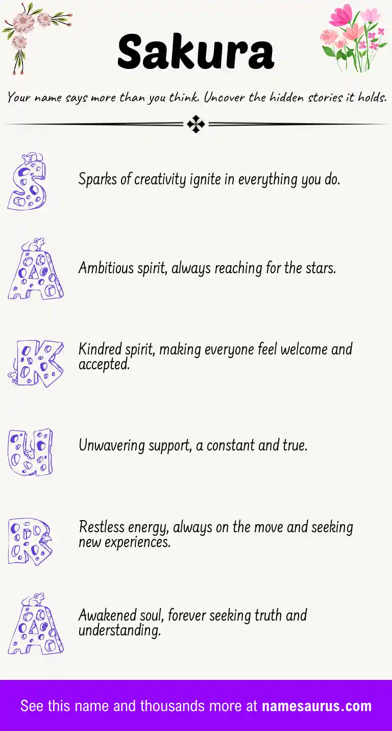 Acrostic poem about Sakura.