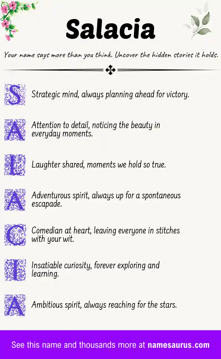 Acrostic poem about Salacia.