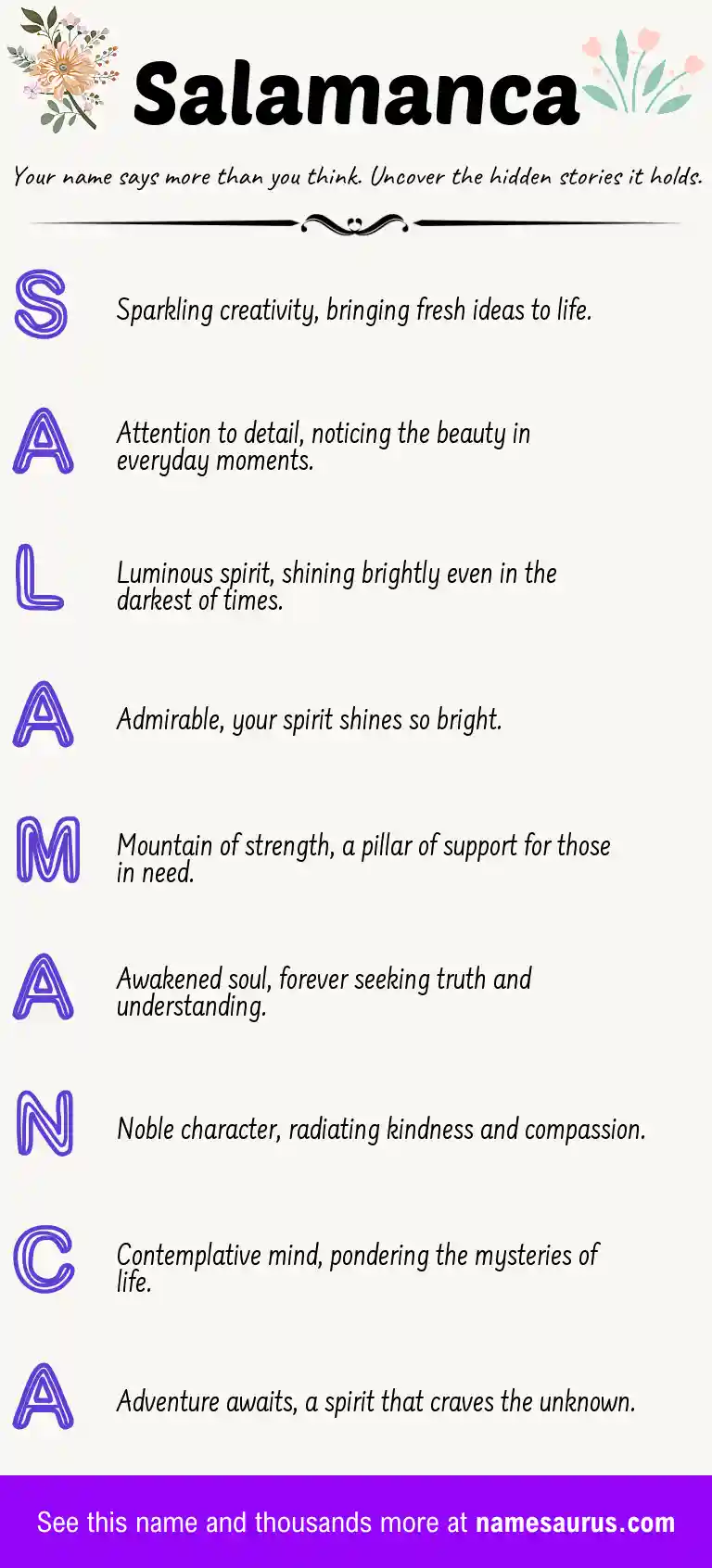 Acrostic poem about Salamanca.