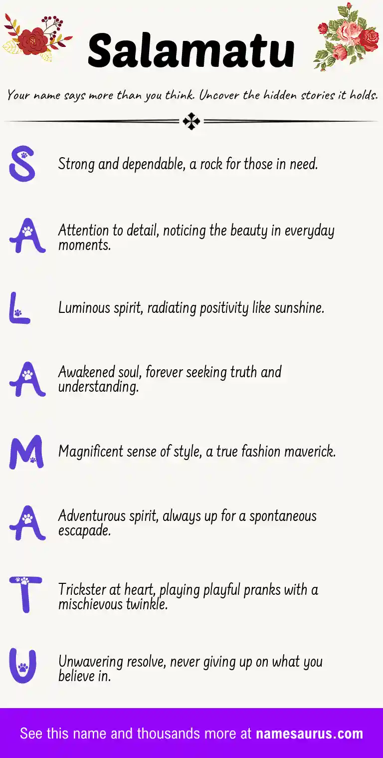 Acrostic poem about Salamatu.