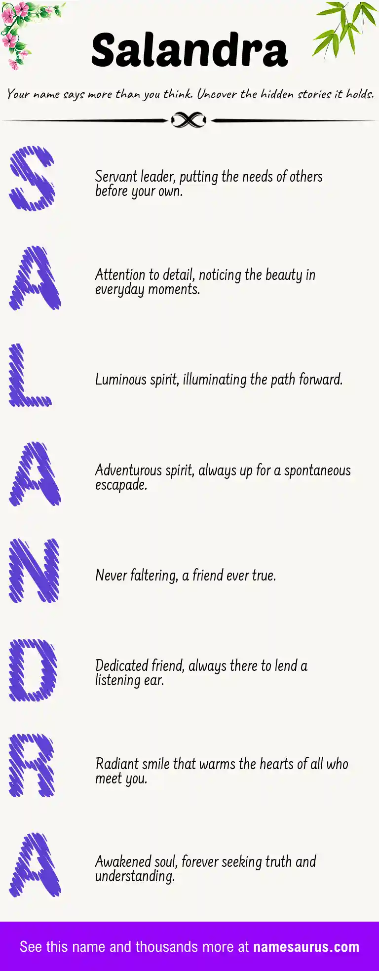 Acrostic poem about Salandra.