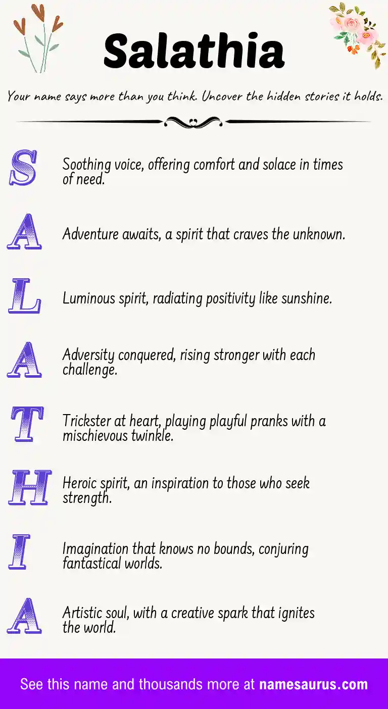 Acrostic poem about Salathia.