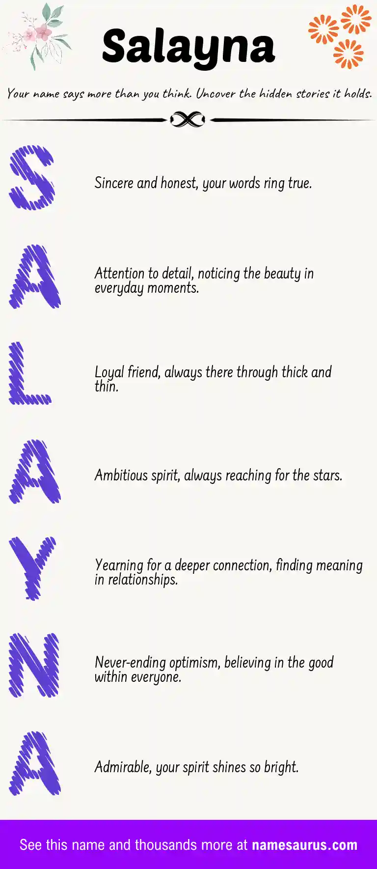 Acrostic poem about Salayna.