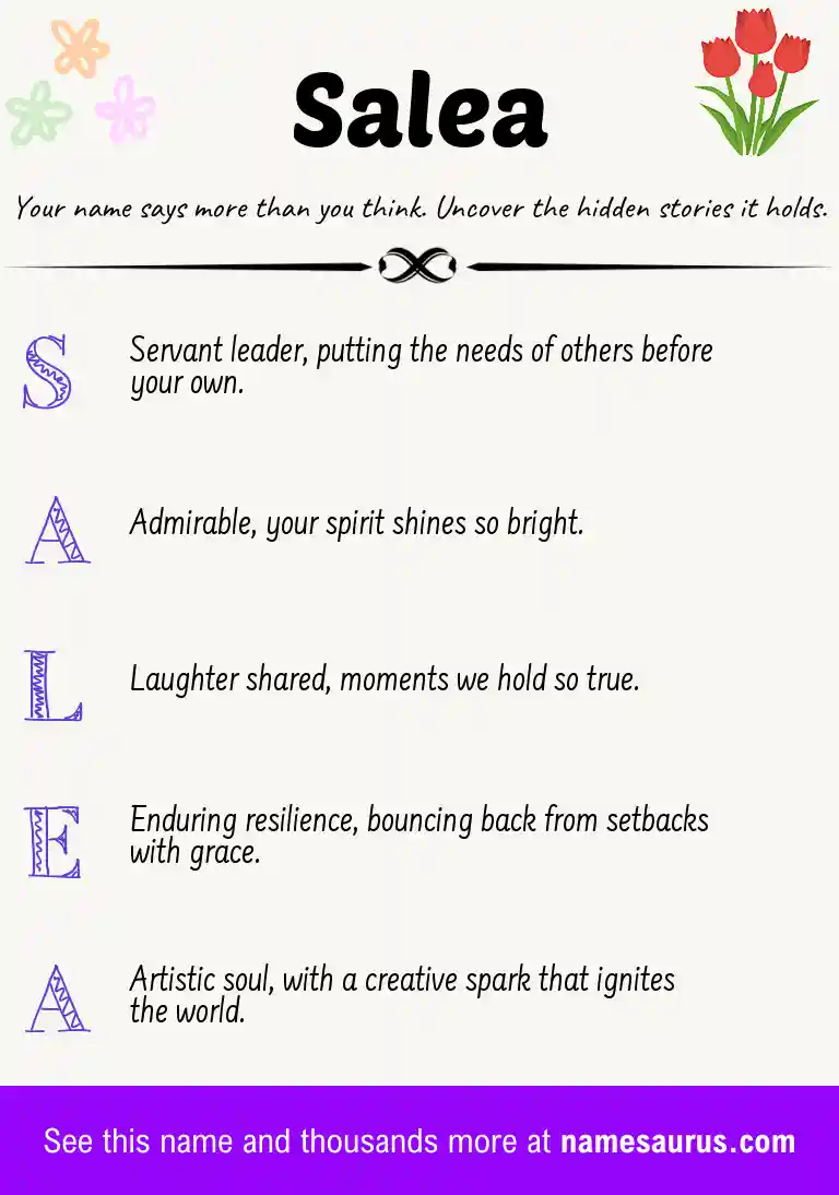 Acrostic poem about Salea.