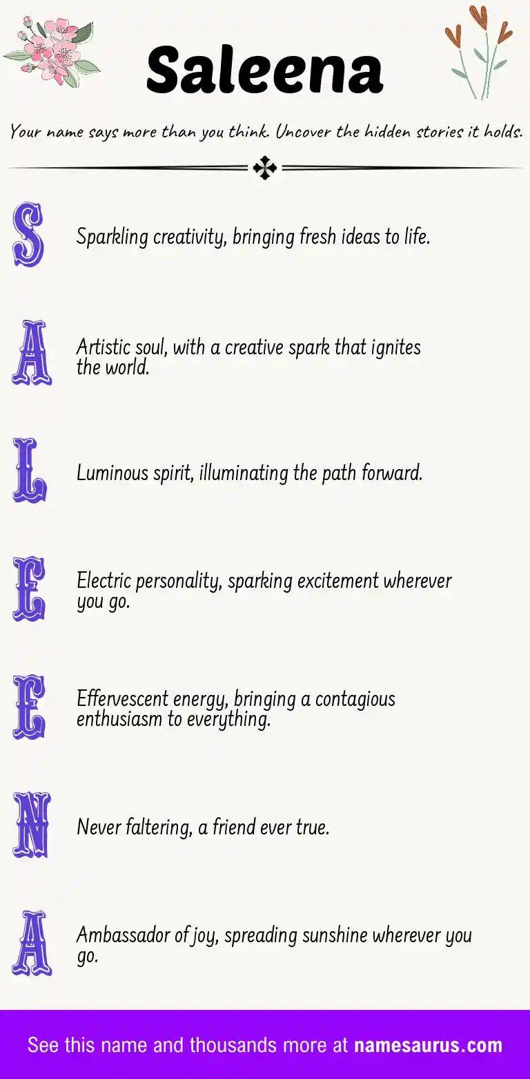 Acrostic poem about Saleena.